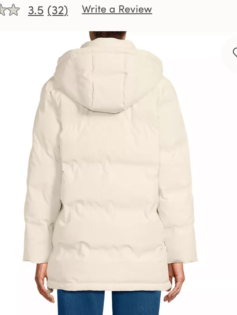 NWT Lands' End Squall Slicker Parka dusk cream XL - Picture 4 of 10